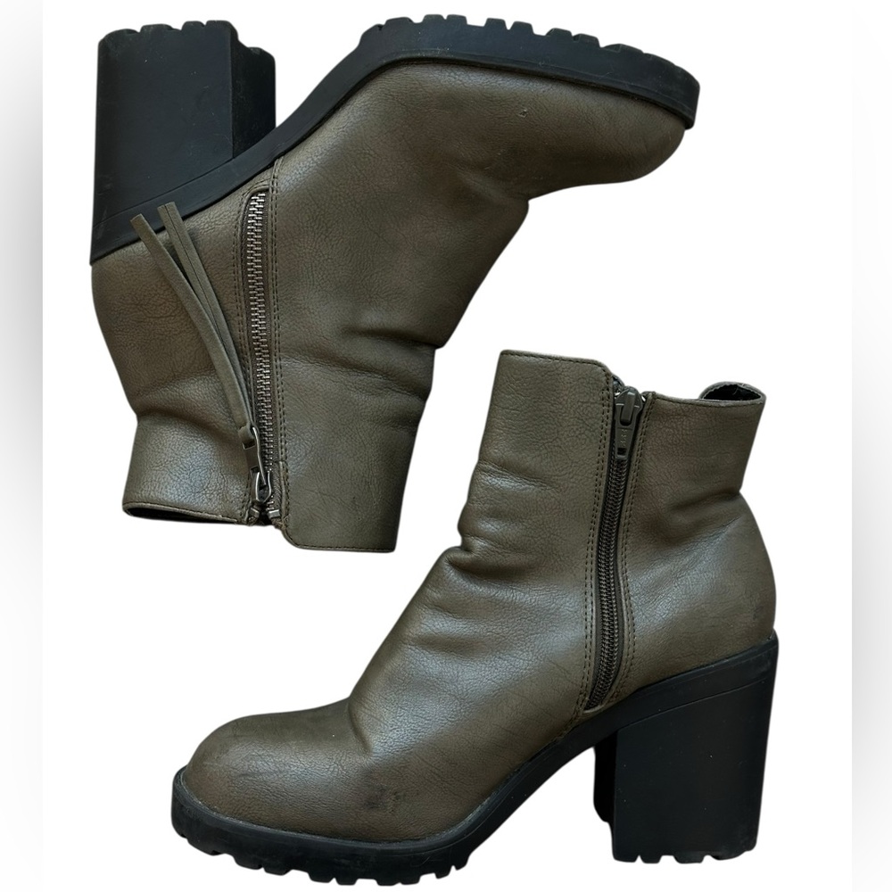Call it Spring Grunge Green Ankle Boots